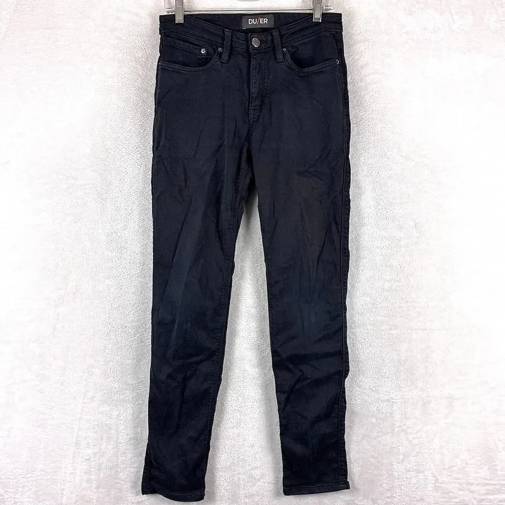 Duer Jeans Mens 30x32 Black N2X No Sweat Slim Stretch Preppy Classic Travel